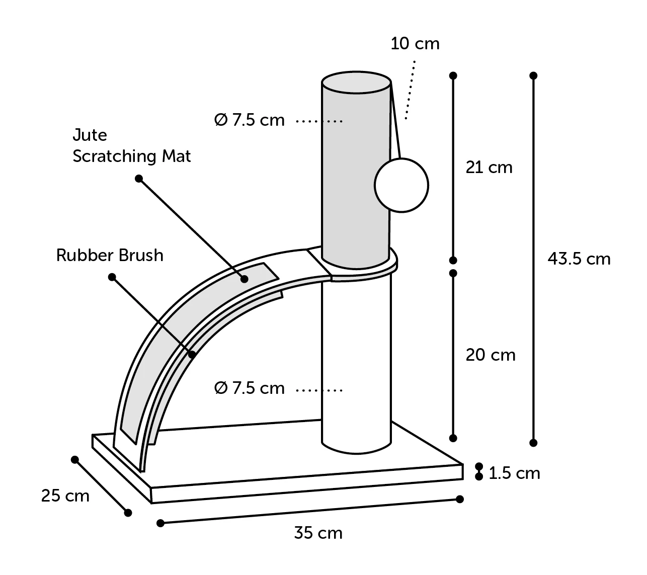 Flamingo Arbre à Chat Tessa Crème 35x25x43,5cm 5 Flamingo Arbre à Chat Tessa Crème 35x25x43,5cm – Image 3