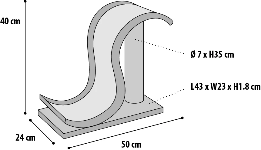 Flamingo Griffoir Grivola Brun/beige 50x24x40,5cm 5 Flamingo Griffoir Grivola Brun/beige 50x24x40,5cm – Image 3