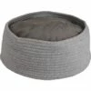 Flamingo Panier Hebe Rond + Coussin Gris Dia. 33x15cm