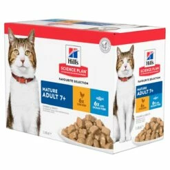 Hill's Science Plan Mature Adult Multipack 12 Sachets Repas Pour Chat Sénior Poulet Et Poisson 12 X 85g -Promos VetoStore Boutique 52742212005 1 1 science plan chat g mature sachet repas pack mixte poulet poisson
