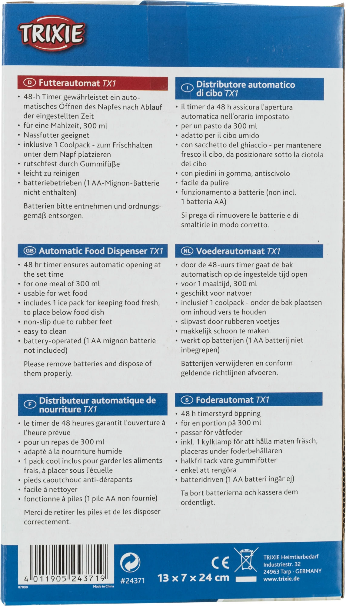 Trixie Distributeur Automatique De Nourriture Tx1 4 Trixie Distributeur Automatique De Nourriture Tx1 – Image 2