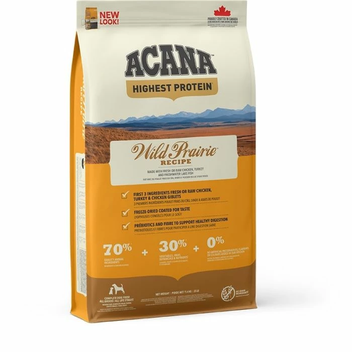 Acana Highest Proteïn Wild Prairie Chien 3 Acana Highest Proteïn Wild Prairie Chien