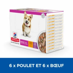 HILL'S SCIENCE PLAN HEALTHY CUISINE MIJOTÉS POUR CHIEN ADULTE SMALL & MINI AU POULET ET AU BŒUF 12X80G -Promos VetoStore Boutique Hill s science plan chien adult healthy cuisine mijotes sachet repas poulet boeuf 12x80g 2 FR