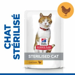 Hill's Science Plan Adult Sterilised Croquettes Et Boîtes Pour Chat Stérilisé -Promos VetoStore Boutique Hills science plan chat adult sterilised sachet repas pack mixte poulet dinde saumon truite 1 FR 2