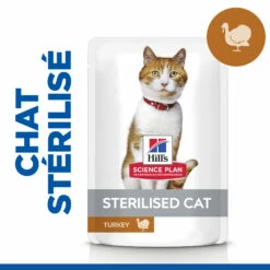 Hill's Science Plan Adult Sterilised Pack Mixte Sachets Repas Chat - 12 X 85g (3 Poulet, 3 Dinde, 3 Saumon, 3 Truite) -Promos VetoStore Boutique Hills science plan chat adult sterilised sachet repas pack mixte poulet dinde saumon truite 2 FR