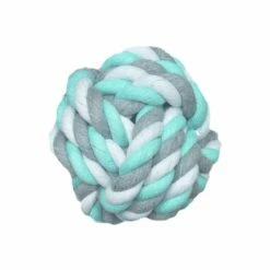 Flamingo Jouet Chien Jim Balle En Coton Menthe/blanc/gris 15 Cm