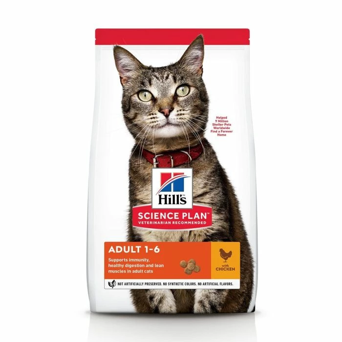 Hill's Science Plan Adult Croquettes Pour Chat Au Poulet 3 Hill's Science Plan Adult Croquettes Pour Chat Au Poulet