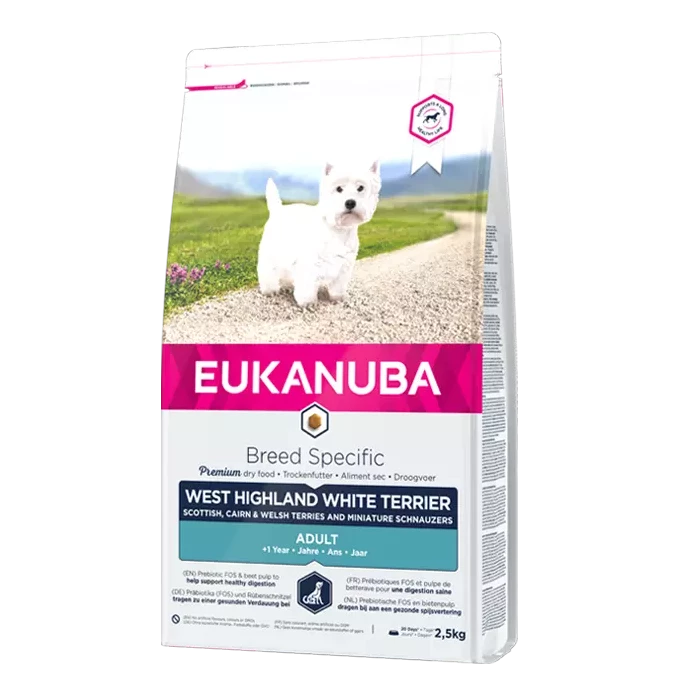 Eukanuba West Highland White Terrier Pour Chien 2,5kg 3 Eukanuba West Highland White Terrier Pour Chien 2,5kg