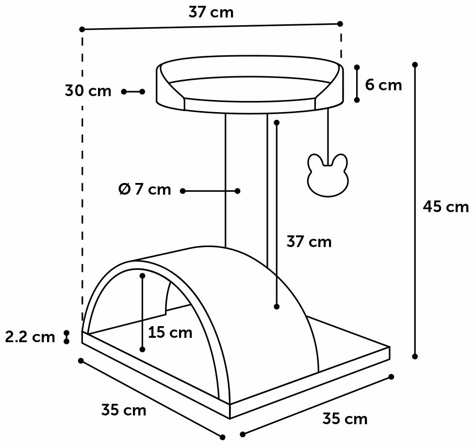 Flamingo Arbre à Chat Gene Gris 35x37x45cm 5 Flamingo Arbre à Chat Gene Gris 35x37x45cm – Image 3